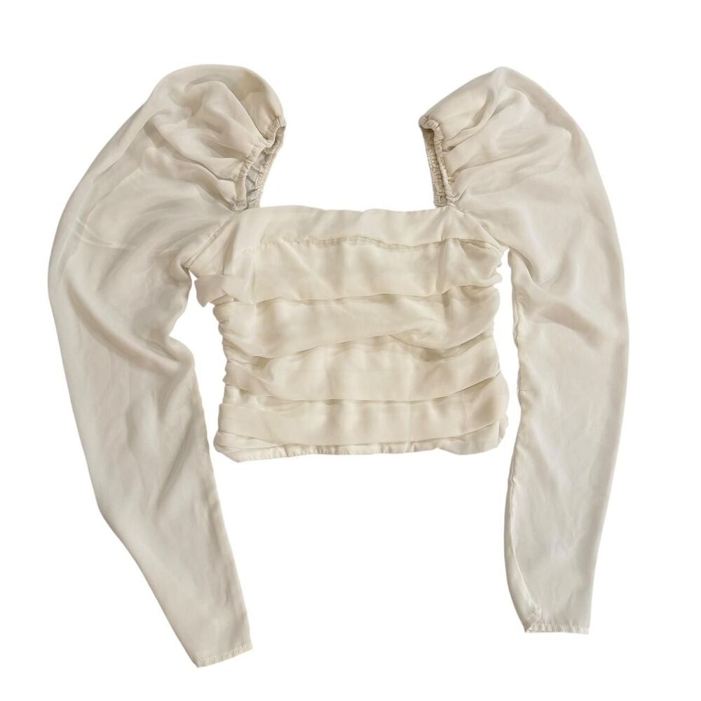 Abercrombie-fitch Women's Cream and White Shirt